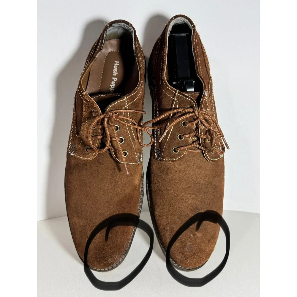 Hush Puppies Mens 11.5 Brown Suede HPO2Flex Oxford Shoes HM01253-238